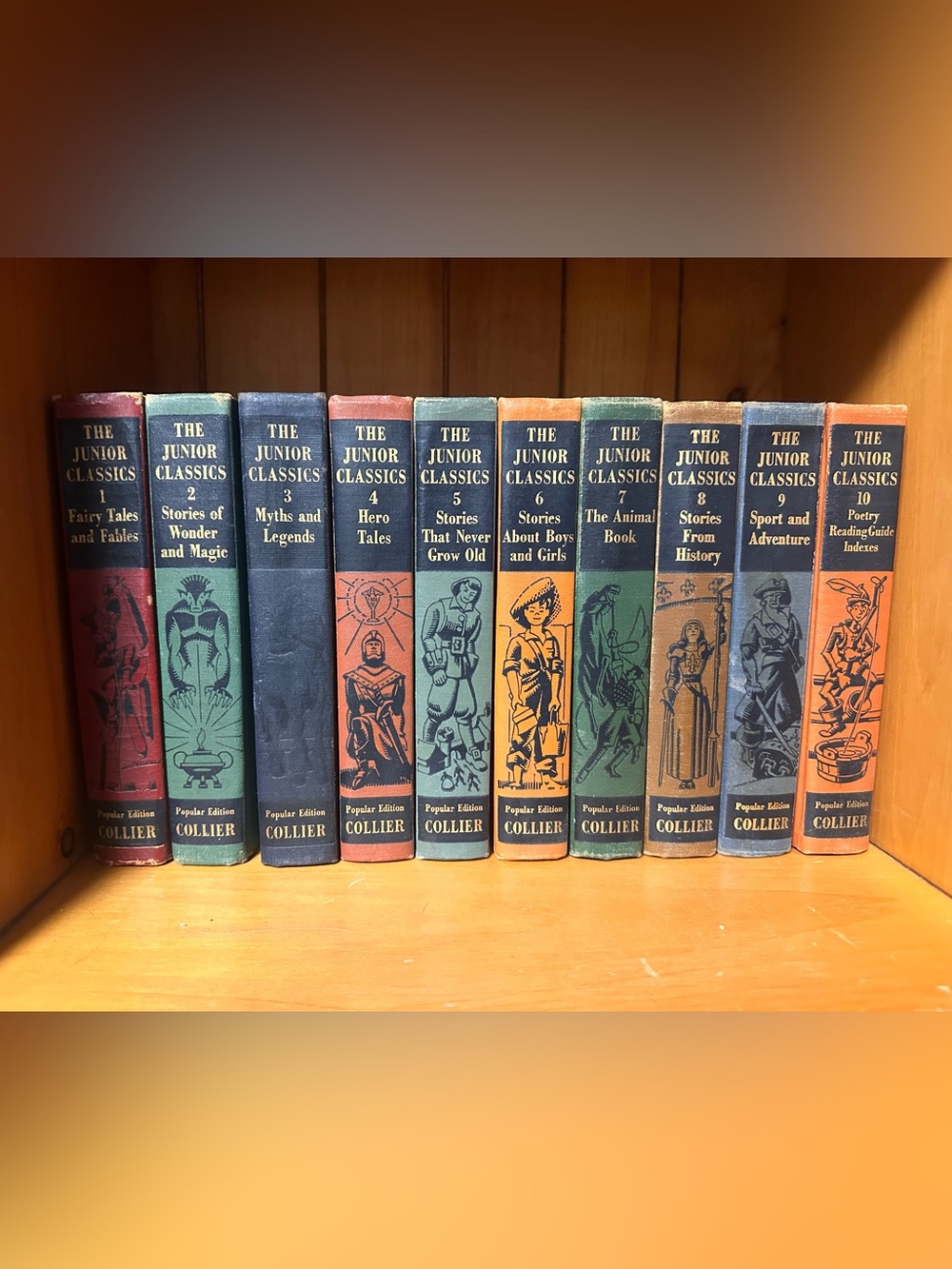 The Junior Classics 1938 Complete Set Popular Edition Collier 1-10 Vintage